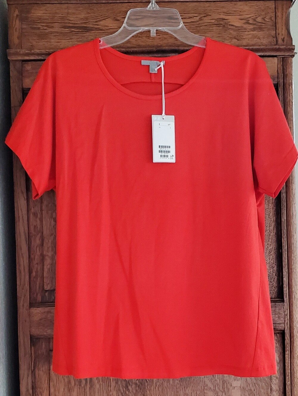 COS TANGERINE COTTON T SHIRT SMALL NWT